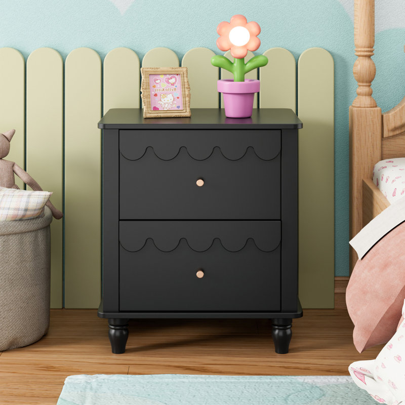 Dorlan 19.7“W Cute Cloud shape Nightstand, Black