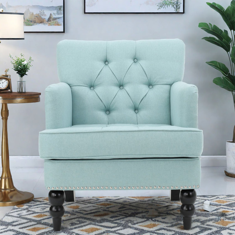 Élégantes chaises d'appoint, tissu bleu clair, style contemporain pour la maison