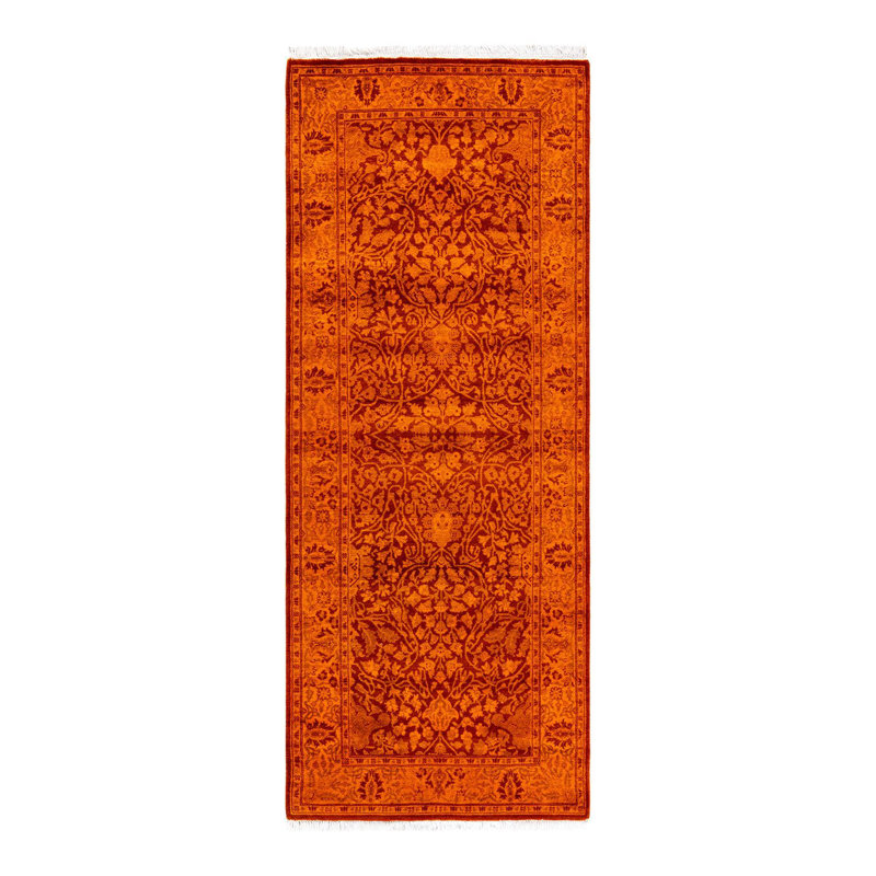 Holsworth One-of-a-Kind 2' 6" X 6' 5" New Age Runner Wool Area Rug Orange