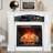 Insert Electric Fireplace With 1500W Heat & Adjustable Flame Colors 23 Inch Realistic Remote Control