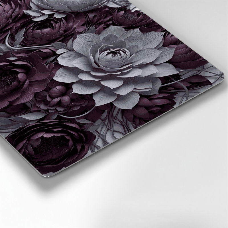 Art floral abstrait en métal brun 25, H 8 po x l 10 po