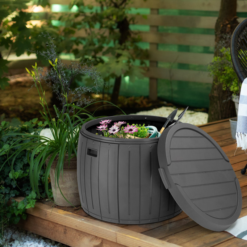 Boîte de rangement ronde 36 gallons pour l'extérieur et l'intérieur