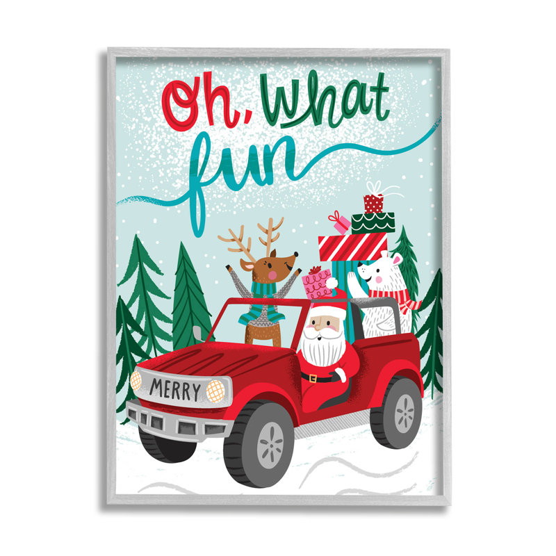 Oh What Fun Santa at-119, H 30 po x l 24 po x P 1,5 po, Estampe numérique Farmhouse