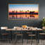 «Tropical Serenity Palm Tree Silhouette at Sunset Stripes Antique Retro Extra Large Wall Decor», reproduction encadrée-96074600-111664985