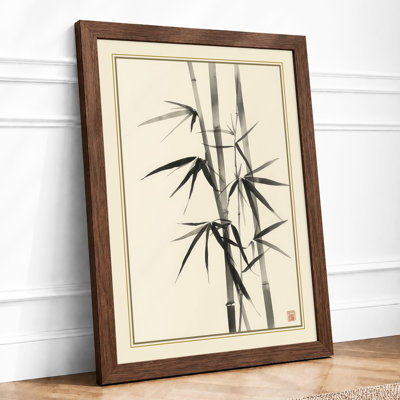 Bamboo in Ink Japandi - Framed Print