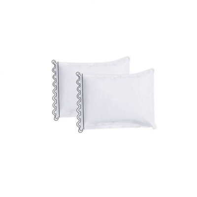 400TC U Shape Scallop Embroidery Cotton Solid Pillowcases (Set Of 2)