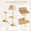 Arbre à chat mural multi-niveaux avec poteaux à griffer en sisal et condo intérieur PawHut, peu encombrant et durable