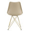 Ensemble de 4 chaises de salle à manger modernes avec siège en coquillage et pieds en acier doré Kitehcn