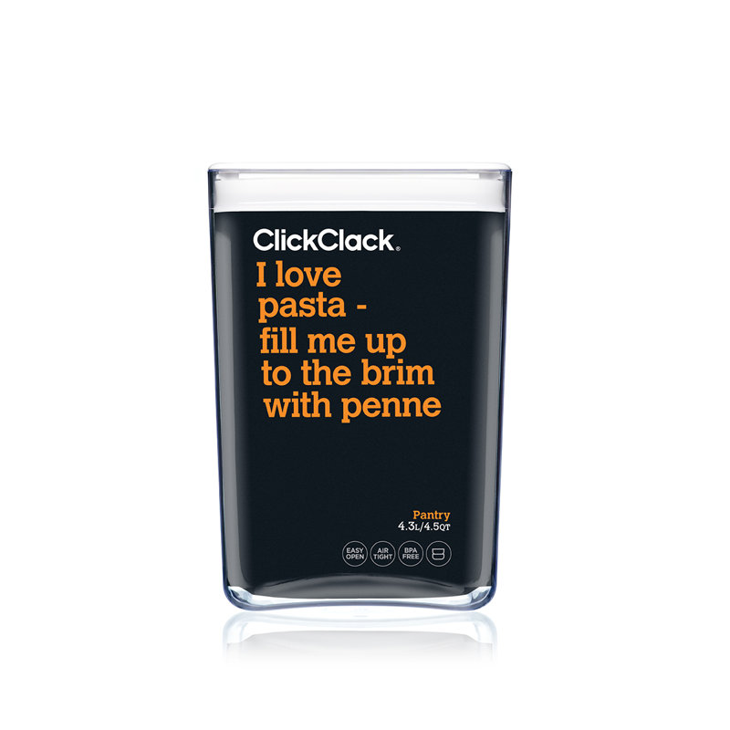 ClickClack 4.5 qt. Cube Canister, White/Clear
