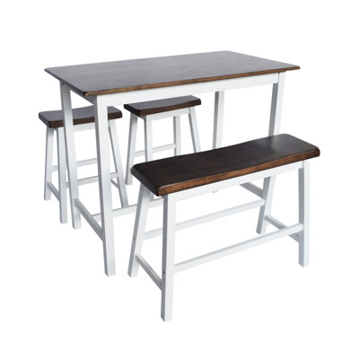 Kerley 4 Piece Solid Wood Dining Set