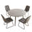 5 - Pieces Modern Kitchen Dining Set, 43'' to 59'' Extendable Dining Table Set with 32.8"H Upholstered Dining Chairs for 4 Person(1 Table 4 Chairs)-118554295-118554296