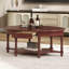 Table basse vintage rétro avec tiroir et tablette de rangement-1802514581