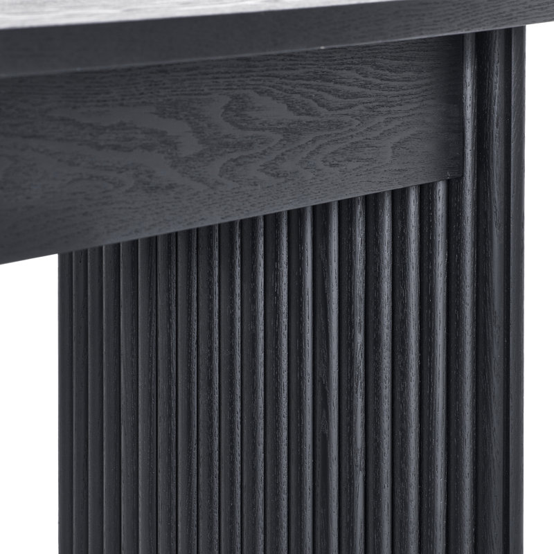 Auman Fluted Compact Coffee Table, Black