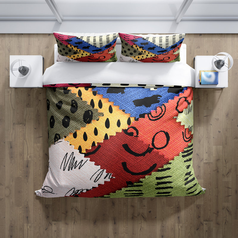  Ensemble de housse de couette en tissu Swatch, Housse de couette grand + 2 taies décoratives