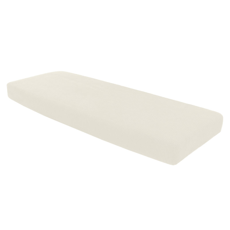 Housse pour canapé à coussins carrés / rectangulaires Dlerfeut, Ivoire blanc, 9" H x 50" W x 27.5" D