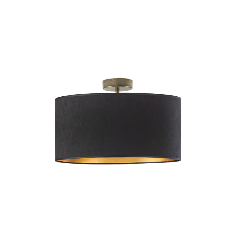 Alyssha Semi Flush Mount, Gold, Black/Gold