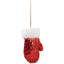Ornement de Noël à paillettes d'hiver avec bordure pelucheuse - 6 po - Rouge