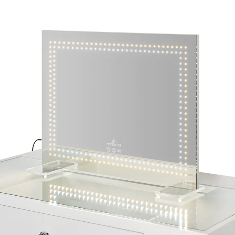 Stage Lite Midi Vanity Makeup Mirror with Soft Touch Sensors, Frosted Globe LED bulbs