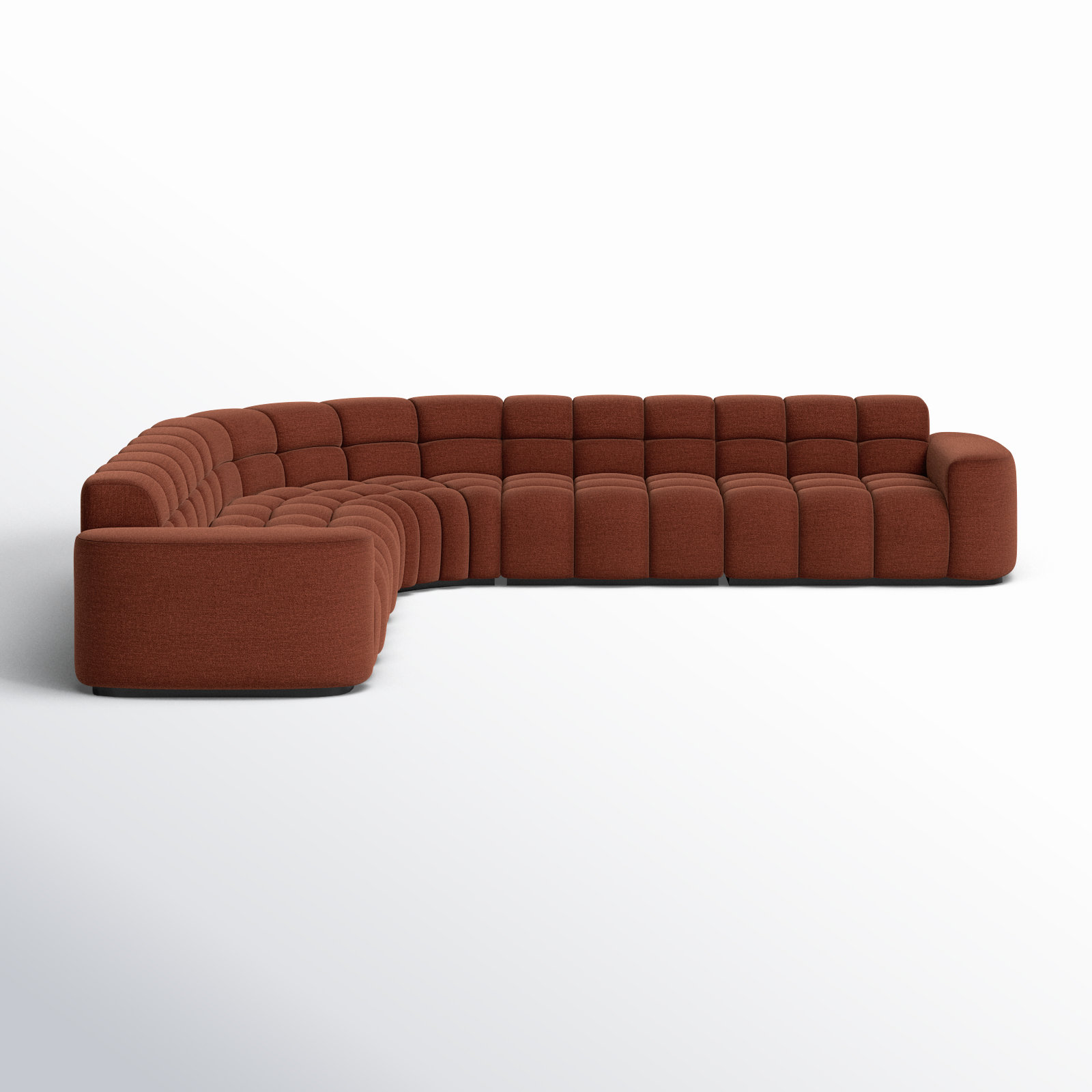 Julieta Corner Sectional, Rust Basketweave