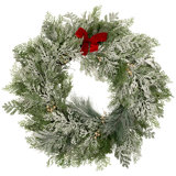 Real Touch Cedar And White Pine Artificial Christmas Wreath - 30" - Unlit