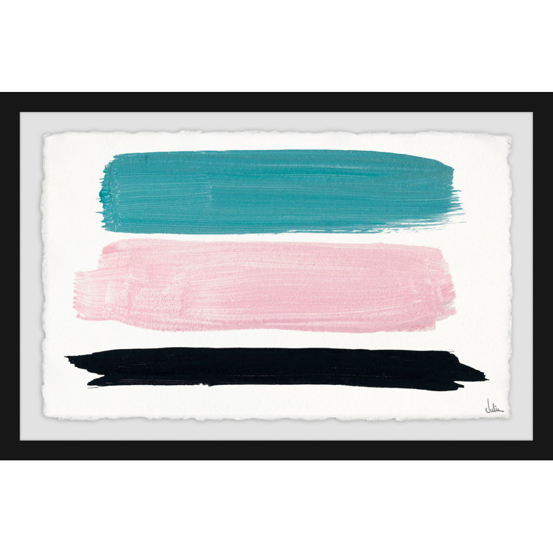 Horizontal Swatches 1 Piece Single Picture Frame and Floater Frame Painting, 30 cm H x 46 cm W x 4 cm D
