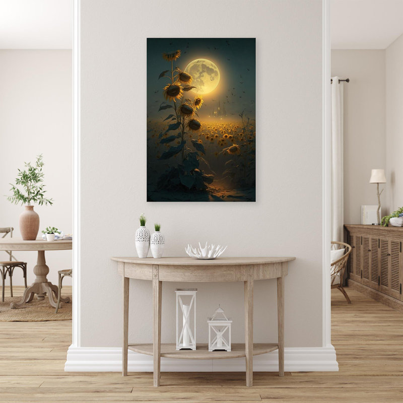 «Sunflowers 2 Under the Mooonlight», impression sur toile tendue, H 20 po x l 16 po x P 1,25 po