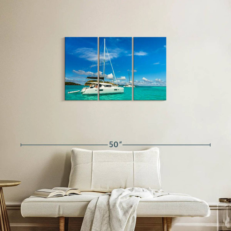 Catamarans amarrés Mehar Tobago Cays, H 20 po x l 33 po