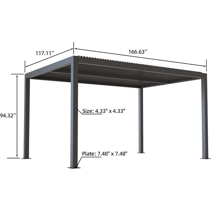 4m x 3m Aluminum Pergola
