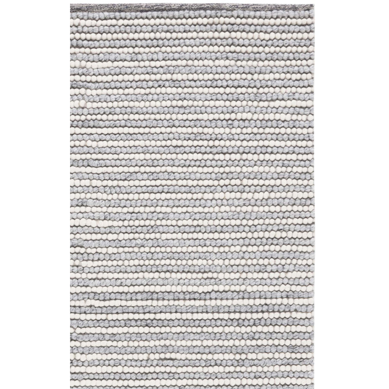 Msr Natura 9650 Martha Stewart Hand Woven Wool And Cotton Rug, Rectangle 9' x 12', Ivory/Gray