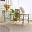 31,50 "Table basse décorative rustique en bois sculpté, table de bout ronde à pieds en métal à assemblage facile pour le salon