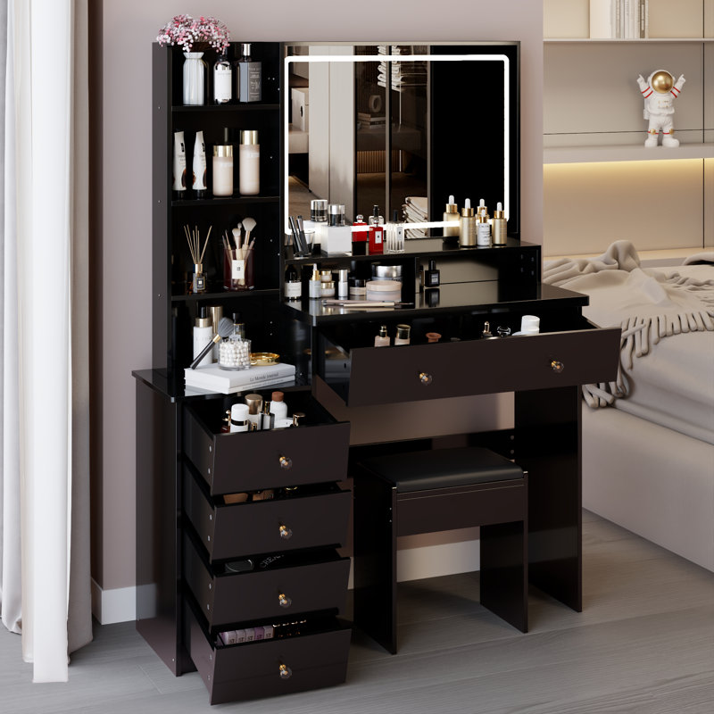 Meuble-lavabo de 41 po avec tabouret de chevet 41 po