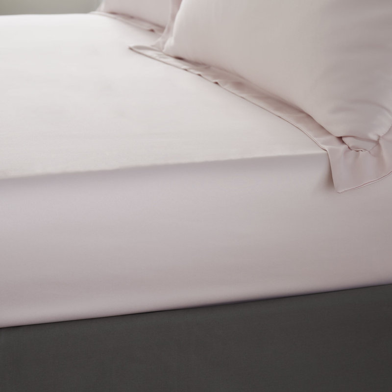 Silky Soft Satin Fitted Sheet, Kingsize (5'), Blush
