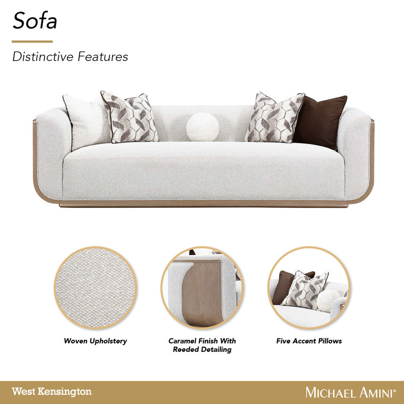 West Kensington Sofa - Buff/Seal Salt Caramel, Medium Yellow Wood