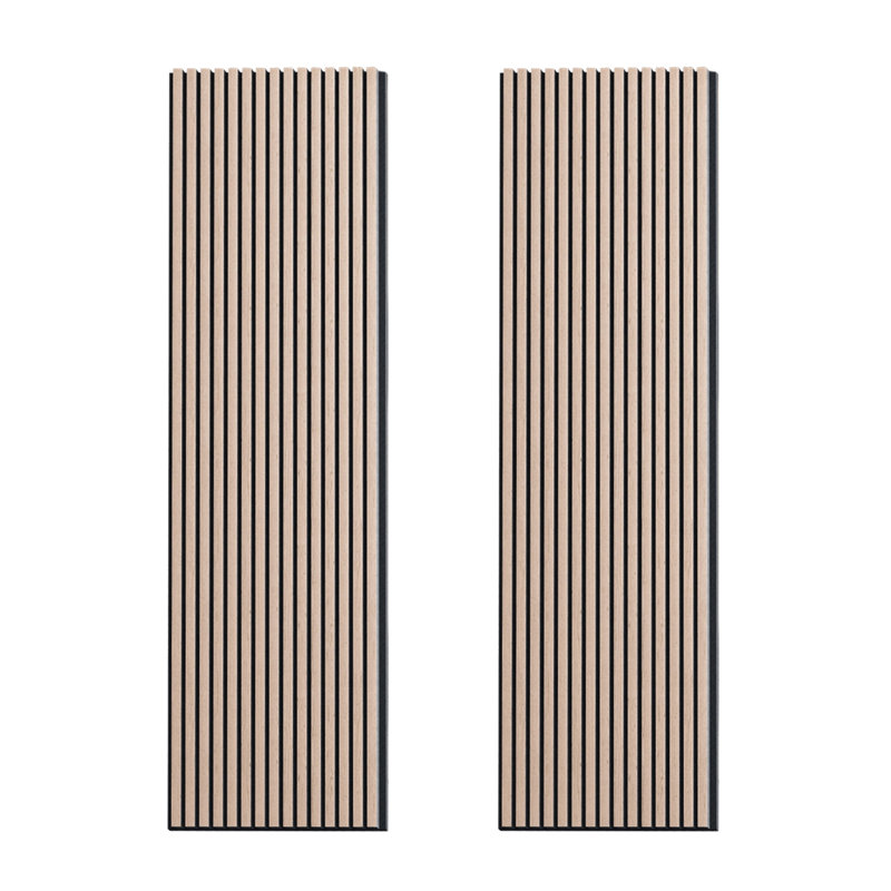  Panneaux muraux 3D acoustique 4 pièces x 94,5 po x 12,6 po - Panneaux muraux décoratifs à lattes de bois insonorisées en chêne noir (33 pieds carrés)