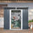 Metal Outdoor Storage Shed Black With Window And Transparent Plate