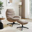 Alcuin Swivel Accent Chair with Footstool