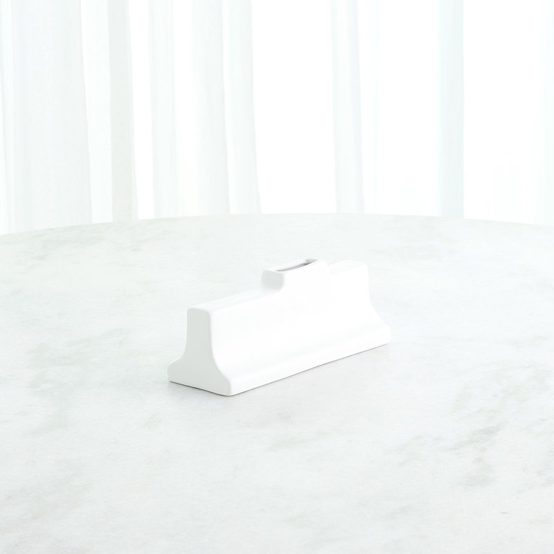 Icon Wide Vase-Matte White-Sm