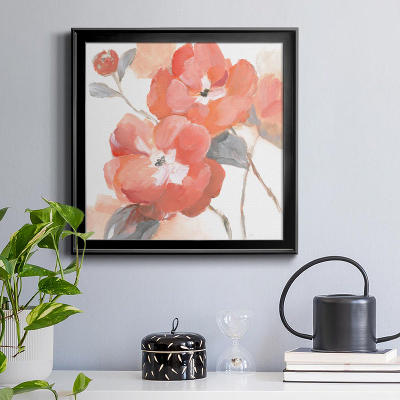 Coral Fantasy II - peinture sur toile encadrée, H 30,5 po x l 30,5 po x P 1,5 po, Noir