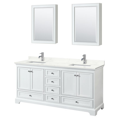 Deborah Double Bathroom Vanity with Quartz Top