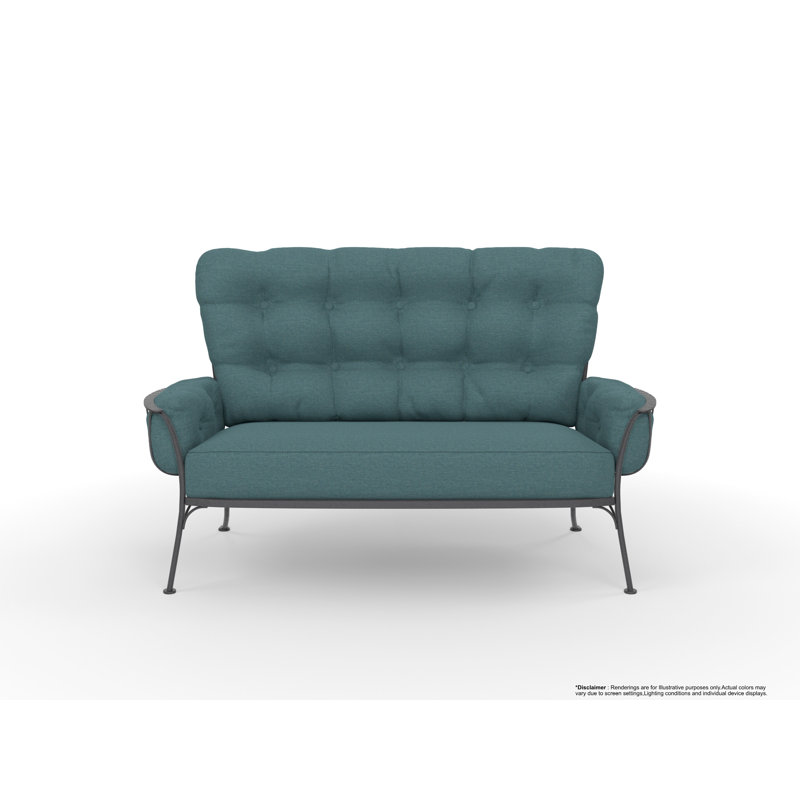 Monterra Outdoor 2 - Seat Loveseat, Graphite, Cast Lagoon