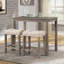 Ensemble de 2 tabourets Sora touffetés à hauteur de comptoir, taupe