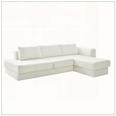 Canapé modulaire en L avec coussins double couche