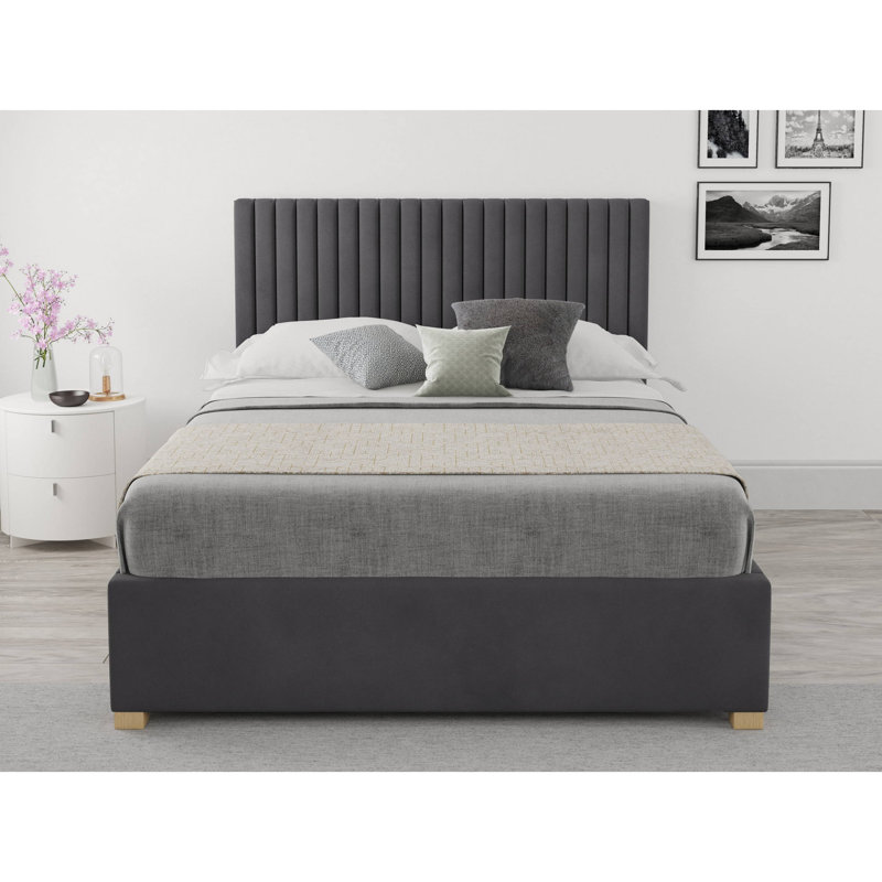 Chevy Upholstered Ottoman Storage Bed, Small Double (4'), Steel