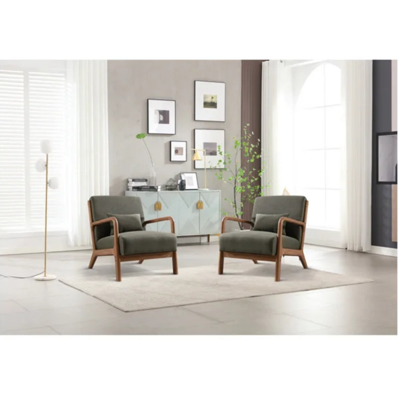 Fauteuil d'appoint rembourré de 26 po de largeur avec un coussin supplémentaire Bonnita, Vert