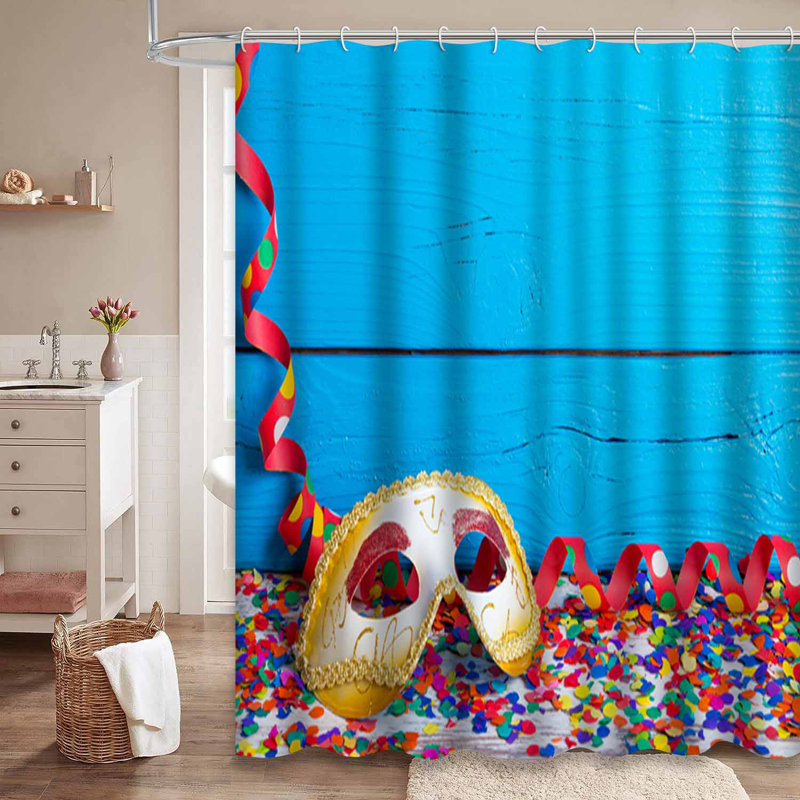 Rideau de douche en bois avec 12 crochets, L 72 po x l 84 po