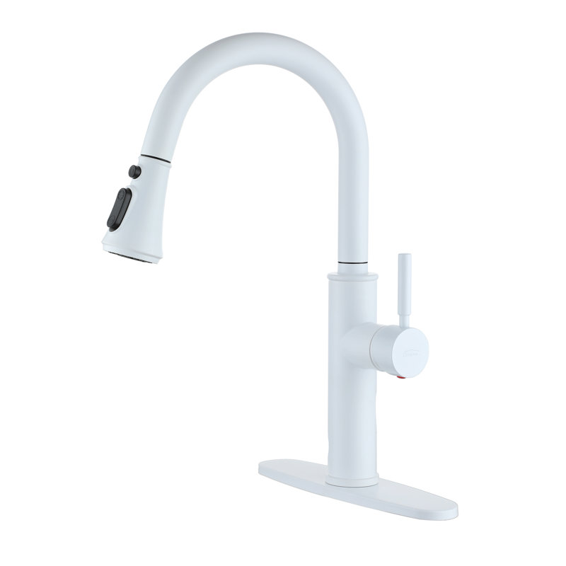 Clihome Pull Down Kitchen Faucet, White