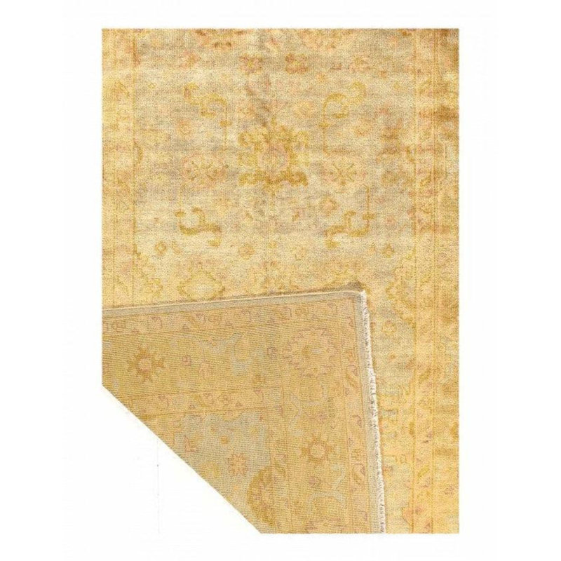 Tapis rose en laine / coton rectangulaire sans motif à la main 6 pi x 9 pi