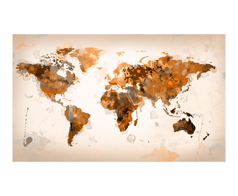 World Wallpaper Mural, 300 cm L x 231 cm W, Beige