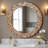 Toolleen Glass Frame Round Wall Mirror-1720795935