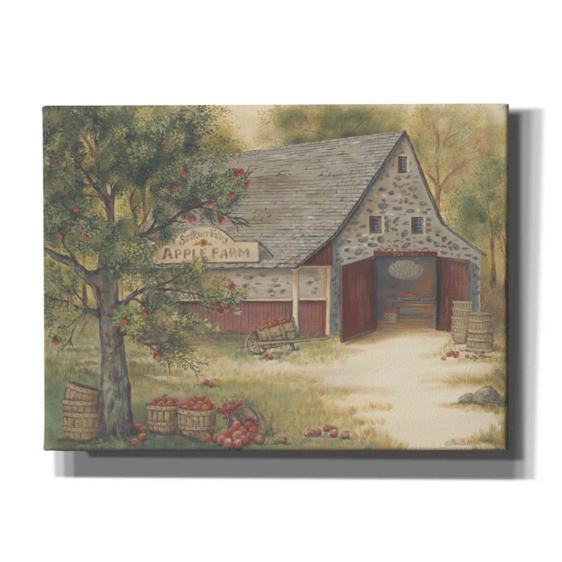 «Sunflower Valley Apple Farm» par Pam Britton, reproduction d'art sur toile tendue, H 40 po x l 54 po x P 1,5 po